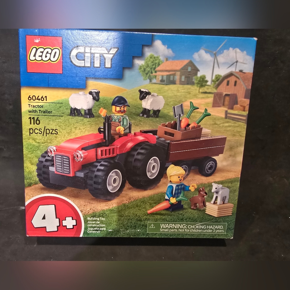 LEGO CITY: Red Farm Tractor with Trailer & Sheep (60461) INCOMPLETE SET